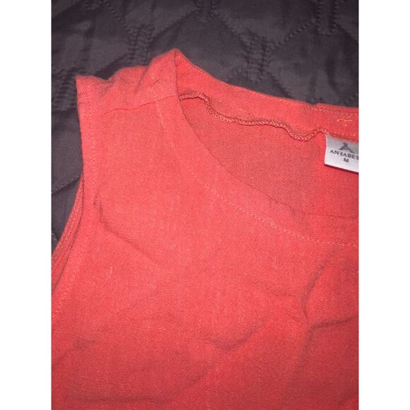 Anrabess Coral Sleeveless Resortwear Linen Blend Button-Back Tank Top- Women’s M - Picture 5 of 10